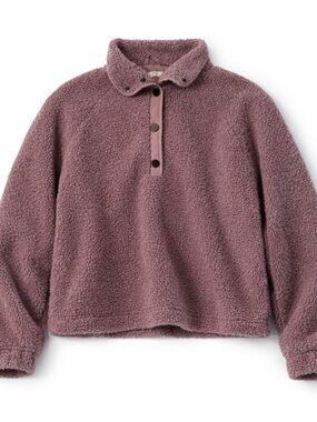 Source Unknown Mauve Teddy Fleece Pullover Jacket